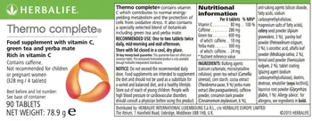 Herbalife Mitybos Thermo Complete Maisto Papildas Vitaminas C, Žalioji Arbata Yerba Mate Kofeino 90 Tablečių Sveiką Gyvenimo Būdą