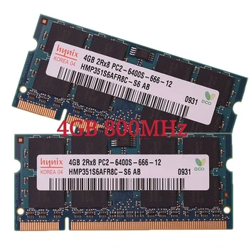 Hynix RAM DDR2 4GB 800MHz atmintis 4 GB 2Rx8 PC2-6400S-666-12 ddr2 4gb 800 ram ddr2 Nešiojamas memoria 200PIN 1.8 V sąsiuvinis
