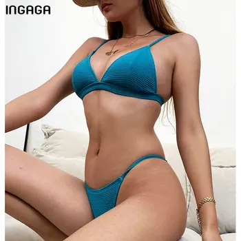 INGAGA Push Up Moterų Maudymosi Kostiumėliai, Seksualus Bikinis Mikro Thong Maudymosi Kostiumą, 2021 V-kaklo Biquini Vasaros Dirželis Bikini Komplektas