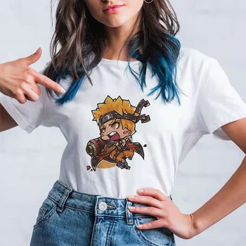 Japonijos Anime Moterų Marškinėlius Naruto Trumpas Rankovės Harajuku Sasuke Marškinėliai Japonų Animacinių filmų Streetwear Hip-Hop ' O-Kaklo Tshirts