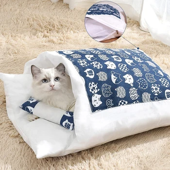 Japonijos Katė Lova Žiemos Nuimamas Šiltas Katė miegmaišį Gilaus Miego šunelis Lova Namuose Katės Guolį Pagalvėlė su pagalvę#