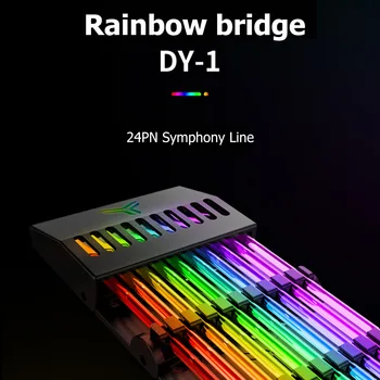 JONSBO Rainbow Bridge DY-1 Spalvinga 24PIN Maitinimo Laido Viela, 5V ARGB Šviesos Sinchronizacija/Automatinė Vaivorykštė Apšvietimo Efektas