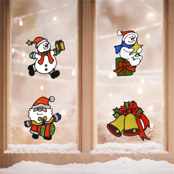 Kalėdų Lango Lipdukas Stiklo Lipdukai, Žiemos, Santa Claus Sniego Sienų Lipdukai Vaikų Kambario Kalėdų Dekoracijas Naujųjų Metų