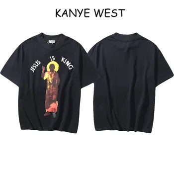 Kanye West sekmadienis Paslaugos Šventosios Dvasios CPFM Vyrų Ir Moterų trumpomis Rankovėmis Negabaritinių O Kaklo Laisvi, Rožinė T-shirt Pora Tee