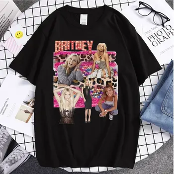 Karšto Pardavimo Britney Spears Spausdinti Pora Marškinėliai Derliaus Animacinių filmų Vasaros Viršūnes Vasaros Klasikinis Trišakiai Ulzzang Stilius Nauja, T-shirt Moteris