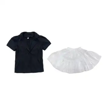Korėjos stiliaus Baby girl juodas švarkas viršūnes + sijonai 2 vnt rinkinius vaikams, Uždusęs sijonas 2021 m. vasarą naujas mados kostiumai vaikams drabužių w228