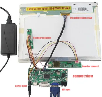 LCD DIY VGA DVI 30pin Vairuotojo lenta M. NT68676 Valdytojas rinkinys CLAA154WA05AN 15.4 colių, 1280X800 Skydelio Ekrane stebėti