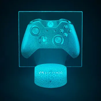 LED 3D Vaizdą Lempos Šviesos Gamepad Xbox Žadintuvas Bazės Miegamasis naktinė lempa už Draugu Gimtadienio Dovana