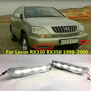 LED Dienos Veikia Šviesos Lexus RX300 RX330 RX350 1998 1999 2000 Automobilių Reikmenys Vandeniui ABS 12V DRL Priešrūkinis Žibintas Apdaila