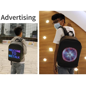 LED Ekranas Reklamos Šviesos Pėsčiomis Billboard Kuprinė Verslo Kelionių Nešiojamojo kompiuterio Krepšys Pažangaus Belaidžio ryšio 
