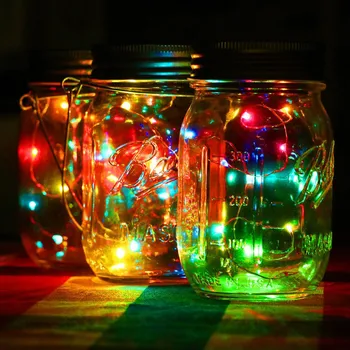 LED Fairy Light Saulės Už Mason Jar Dangčiu Įdėkite Spalva Keičiasi Sodo Dekoro 2020 Kalėdų Žiburiai, Lauko Vestuvių Dekoro #Y5