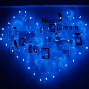LED Širdies Formos Užuolaidų 124 LED string vestuvių susitarimą foto fono sienos Kambarį apdailos pasiūlymą romantika šviesos eilutę