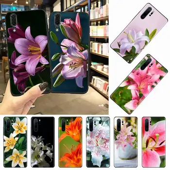Lelija gėlė meno brautiful modelis Anti-rudenį mobilųjį Telefoną Atveju Huawei honor Mate P 10 20 30 40 Pro 10i 9 10 20 8 x Lite