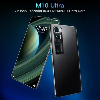 M10 Ultra Pasaulio Versija 7.2 Colių Smartfon, 12/512 GB Android10 Visą Ekraną 4G 5G Dual SIM Mobilusis Telefonas Octa Core mobilusis Telefonas