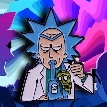Mad scientist Rick Rūkymas Dab Įrenginys emalio pin Estetinės sagė multiverse suaugusiųjų animacinis televizijos šou ženklelis