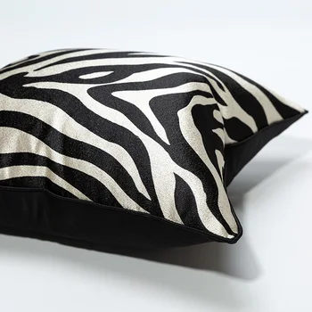Medicci Namų Juoda Ir Balta Zebras Dryžuotas Pagalvės Dangtelis Modernus Minimalistinio Afrikos Stiliaus Juosmens Pagalvės Užvalkalą Už Sofos Lovos, Sofa -