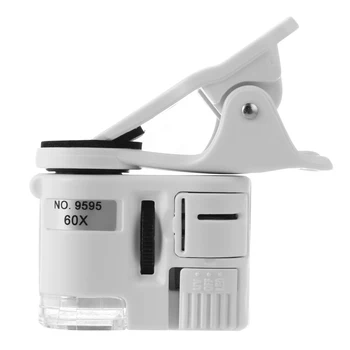Mikroskopas 60X Telefono Skaitmeninio Mikroskopo Kamera su LED Šviesos Telefono Universal Mobile Didinamasis Lęšis Macro Zoom Kameros Įrašą