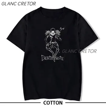 Mirties Atspausdintas Marškinėliai Harajuku Gotikos Tees Mados Japonų Anime Shirt Vyrai Tee Medvilnė Negabaritinių Marškinėlius