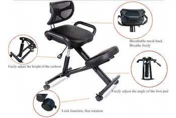Modernus, Ergonomiškas, Skirtos Kelio Kėdutės su Nugaros ir Tvarkyti Biuro Nuleidimo Ergonomiškas Kėdės Poza Oda Juoda Kėdė W Ratukas