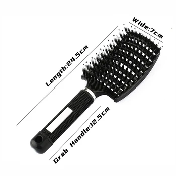 Moterų Drėgnų Plaukų Šepečių Masažas Šukos Profesinės Nailono Šerių Hairbrush Salonas Šukuosenų Formavimo Priemonės