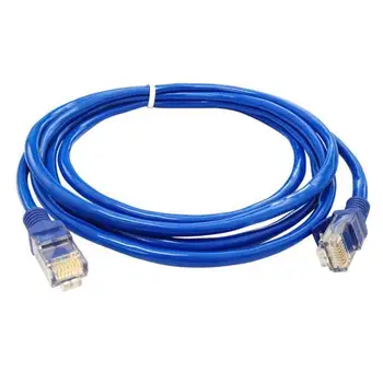 Mėlyna Ethernet Interneto CAT5e LAN Tinklo Kabelis Kompiuterio Modemas Maršrutizatorius