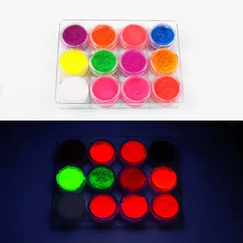 Nagų Flash Powde 12 spalvų Nagų Liuminescencinės Milteliai lengvas Ir Minkštas Nustatyti Šviesus Lengva Naudoti Ilgalaikį Poveikį Liuminescencinių Miltelių