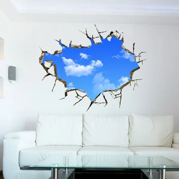 Namų dekoro Mėlynas Dangus Klijais, PVC Kambarį Viešbutyje Balti Debesys Miegamasis Įrankiai Siena Lipdukas