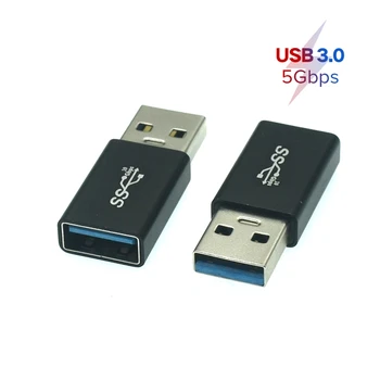 NAUJAS 5Gbps USB 3.0 Vyrų į Vyrų, Moterų USB3 Adapteris.0 ESU, kad AF Jungtis Jungtis Extender Konverteris, skirtas nešiojamas KOMPIUTERIS