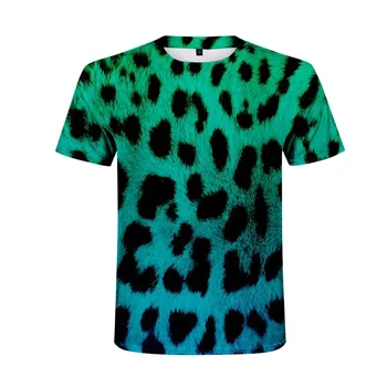 Naujas Mados Aukštos Kokybės Leopardo Atspausdintas T-shirt Vyrams Vasaros trumpomis Rankovėmis Hip-Hop Cool T Shirts Pora Hipster Harajuku Tee Viršūnės