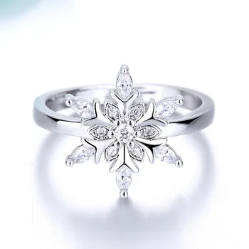 Naujų Papuošalų Mados Snaigės Žiedas Moterų Atidaryti Žiedas Romantiška Dovana Vestuvių Žiedas