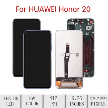 Originalą Huawei Honor20 LCD Jutiklinis Ekranas skaitmeninis keitiklis Asamblėjos Huawei Honor20 Ekranas su Rėmo YAL-L21 YAL-AL00 YAL-TL00