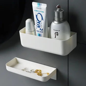 Paprasta Traceless Sienos Montuojamas Kosmetikos Laikymo Dėžutė Naujas Vonios Tualeto Reikmenys Lentynos L1