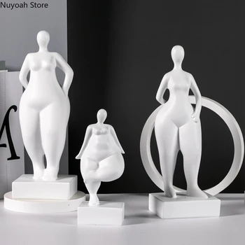 Paprastas, Abstraktus Riebalų Moteris Apdailos Modernus Paveikslas Statula Namų Puošybai Dervos Amatų Kambarį Dekoro Priedai