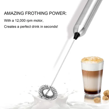 Pieno Putų Elektros Milk Foamer Nešiojamas Mini Gerti Maišytuvas Mašina, Nerūdijančio Plieno Touch Rankinį Espresso Maišytuvas Baterijos Naudojimą