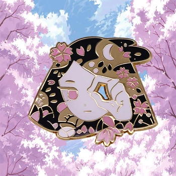 Pink Gėlių Sakura Sakura Mergina Emalio Pin Anime Merginos Sagė