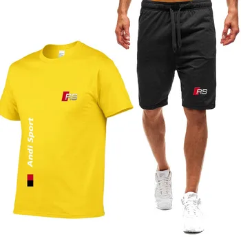 Populiarus 2021 Naujas Medvilnės Vyrų T-shirt + Bėgimo Šortai Tiktų Vyrų Sporto Kelnės Vasarinės Aukštos kokybės Medvilnės marškinėliai Veikia Drabužiai