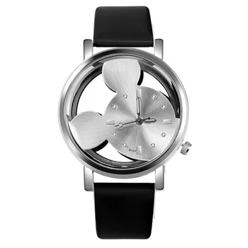 Prabanga Mickey Moterų Laikrodžiai Prekės ženklo Mados Lady Nerūdijančio Plieno Tuščiaviduriai Kvarco Moterų 's Laikrodis Relogio Feminino Reloj Mujer