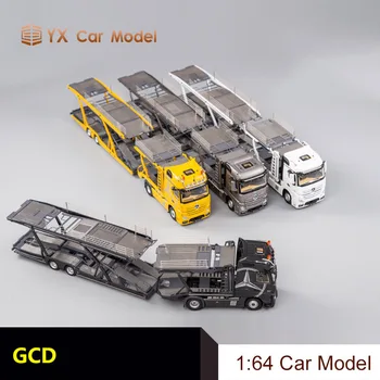 Priekabos modelis GCD originalus gamyklos 1:64 sunkiųjų sunkvežimių dvigubo sluoksnio priekabos modeliavimas lydinio automobilio modelį