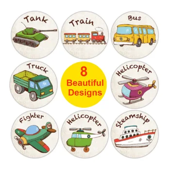 Qiduo Lipdukai vaikams, Sunkvežimių, ekskavatorių orlaivių bakas autobusų laivo lėktuvnešio transporto priemonės lipdukas mokytojų atlygį skatinti etiketės