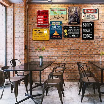 Restoranas Ženklai Filmo Plakatas Vintage Retro Dekoro Greito Maisto Metalinės Plokštės, Sodo Puošmena Iš Durų Ženklas Plakatus ant Sienos