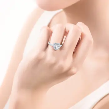Romantiška Mados Moterų Širdies Formos Cirkonis Žiedas Pasiūlymą Vestuvinis Žiedas Papuošalai Jubiliejų Dovana