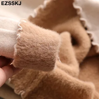 Rudenį, žiemą kašmyras pagrindinio šiltas Megztinis aksomo, Puloveriai Moterų moterų kailis storas megztinis Golfo megztiniai (Džemperiai viršų