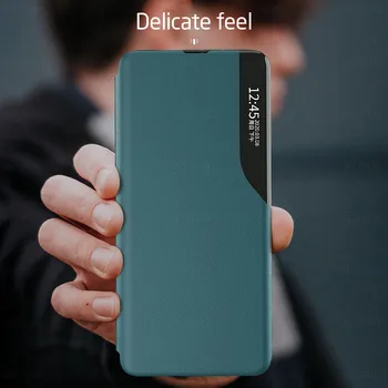 Samsung Galaxy A52 Atveju Trys kartos Smart View Oda, Flip Dangtelis, Skirtas 