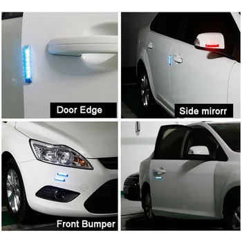 Saulės Automobilių Durelių Krašto Guard Anti-susidūrimo Anti-static LED Blykstės Šviesa Saulės Anti-susidūrimo Anti-static Automobilių Puošimas