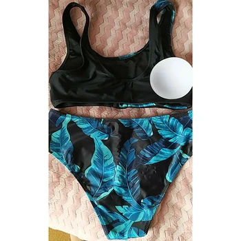 Seksualus Spausdinti Bikini Komplektas 2021 Leopard Kratinys Moterų Maudymosi Kostiumėlį Vidurio Juosmens Biquini Tvarstis Maudymosi Kostiumėliai Moterų Paplūdimio Sagtis, Maudymosi Kostiumai
