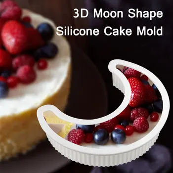 Silikono Formos 3D Mėnulio Formos Tortas Pelėsių Pusmėnulio Silikono Pyragas Visos Daugkartinio naudojimo Desertas Putėsiai Duonos Kepimo Forma už Virtuvės Kepimo