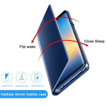 Smart Veidrodis, Flip Case For Samsung Galaxy S20 Plius S20 Ultra Prabangių Aiškiai Matyti, Odos Stovėti Padengti A51 A71 A21S A41 M21 M31