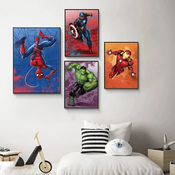 Spiderman, Supermeno Anime Drobės Tapybos Geležinis Žmogus 