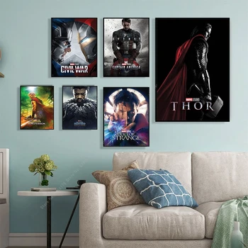 Stebuklas Drobės Tapybos Sienos Meno Keršytojas Filmą Super Herojus Kapitonas Amerika, Geležinis Žmogus Thor Plakatų Spausdinimo Kambarį Dekoro