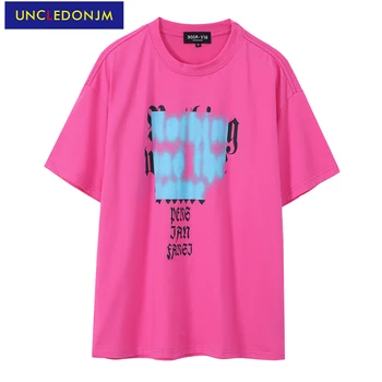 UNCLEDONJM Naują atvykimo 2021 Simbolių spausdinimo negabaritinių marškinėliai Hip-Hop Streetwear Marškinėlius Harajuku Vasaros vatos Pagaliukai Tees BV-9863